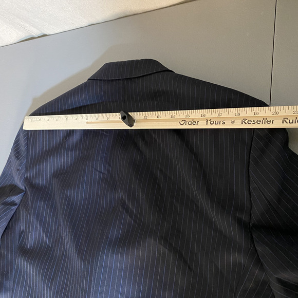Lauren Ralph Lauren Mens Blazer Size 41R 100% Wool Black Pinstripe Single Breast - Picture 11 of 13